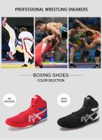 Zapatos De Lucha Masculinos Zapatillas De Boxeo Sanda De Lucha Alta Botas De Lucha Pesas Respirables Tamaño 36-45 Material Nylon Suela De Goma - details 5