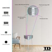 Mesa auxiliar altavoz portátil con sonido de 20W, Bluetooth, Base de carga inalámbrica, batería de 2500mAh. Mesilla o mesita para dormitorio o sala de estar - TD Systems SM20B11P - details 4