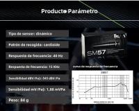 Microfono Dinámico Cardioid Metal SM57 Para Escenario Y Karaoke Microfono Profesional Para Canto Y Grabación De Voz - details 4