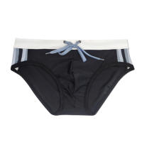 Bikini De Baño Para Hombre Con Rayas Lateral Push-Up Estilo Sexy Traje De Baño Corto De Surfeo Monocromo Material Poliéster Y Spandex - details 13