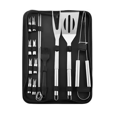 Juego De Herramientas Para Barbacoa Y Horno De Acero Inoxidable Con Bolsa De Almacenamiento Portátil Para Exterior Fácil De Limpieza - 1