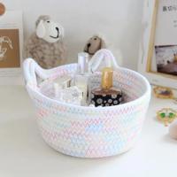 Caja Organizadora De Cosméticos Y Estationery Con Orejas De Gato Para Escritorio Cesta De Almacenamiento Ecológica De Tela Para Pequeños Artículos Y Juguetes - details 2