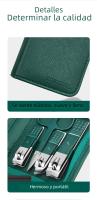 Set De Manicura Profesional Verde Con 9 Piezas Y Estuche De Cuero Herramientas Para Cuidado Del Rostro Y Pies Incluye Tijeras De Uñas De Acero Inoxidable - details 8