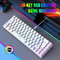 Teclado De Juego Con Iluminación RGB De 69 Teclas Diseño Compacto De 68% Teclado Conectado Por Cable Estándar Para Oficinistas Y Jugadores - details 12