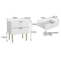 Mesita de noche para dormitorio, Mesita de noche Blanca con diseño, Mesita de noche Moderna, Pitas metálicas. - details 5