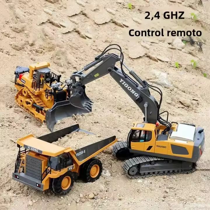 Coche Remoto Para Niños OLOEY Excavadora Y Camión Cargador Eléctrico Juguete De Construcción Regalo De Navidad Para Niños Mayores De 6 Años - 1