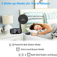 Reloj De Alarma Con Vibración Y Mecanismo De Despertar Para Cama Para Sueleepinos Resistentes Deafatos Y Personas Con Dificultades De Escucha Con Función De Snooze Y USB Doble - details 2