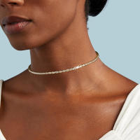 Collar De Tenis Oval Dainty Con Cristal CZ Dorado Para Mujer Joyería De Moda Para Boda Collar Geométrico De Cadenilla - details 1