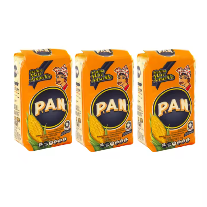 3  PAQUETES HARINA PAN 1 KG.HARINA DE MAIZ. SIN GLUTEN. 100% NATURAL. - 1