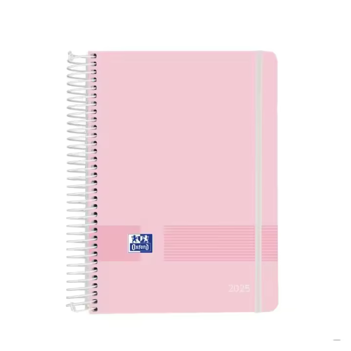 AGENDA AÑO OXFORD DÍA PÁGINA PASTEL 15x21 A5 2025 TAPA PLÁSTICO LIVE&GO - 1