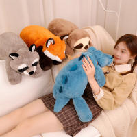 Almohada De Peluche Suave De 45-70cm En Forma De Animal Lười Gato Zorro Cocodrilo Regalo De Cumpleaños Para Niño Y Niña Rellena Con Poliéster - details 6