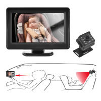 Cámara De Seguimiento Para Coche 1080P Con Pantalla De Asiento De 4.3 Pulgadas Visión Nocturna De 150° Para Asiento Retrovisor De Bebé - details 6