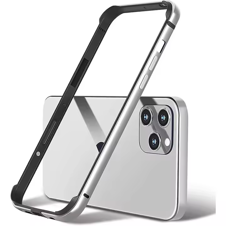 Funda de aluminio con marco de metal para parachoques compatible con iPhone 15 Pro, marco de metal, carcasa rígida delgada, parachoques interior suave - 1