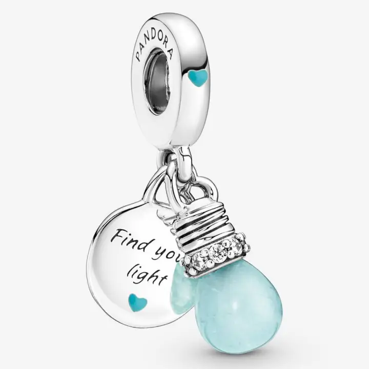 Pandora Charm de Colgante en Plata S925 de Ley luminoso bombilla 2 en 1  791123C01，Incluye Caja Original - 1