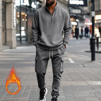 Conjunto Deportivo Casual Para Hombres Verano Otoño Invierno Con Cierre De Cremallera Y Veludo Tejido De Poliéster Talla S a XXXL - details 167