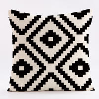 Juego de 4 fundas de almohada decorativas geométricas negras de 40 x 40 cm, ideales para patio, jardín, banco y sofá. Cuidado de la ropa de cama. - details 0