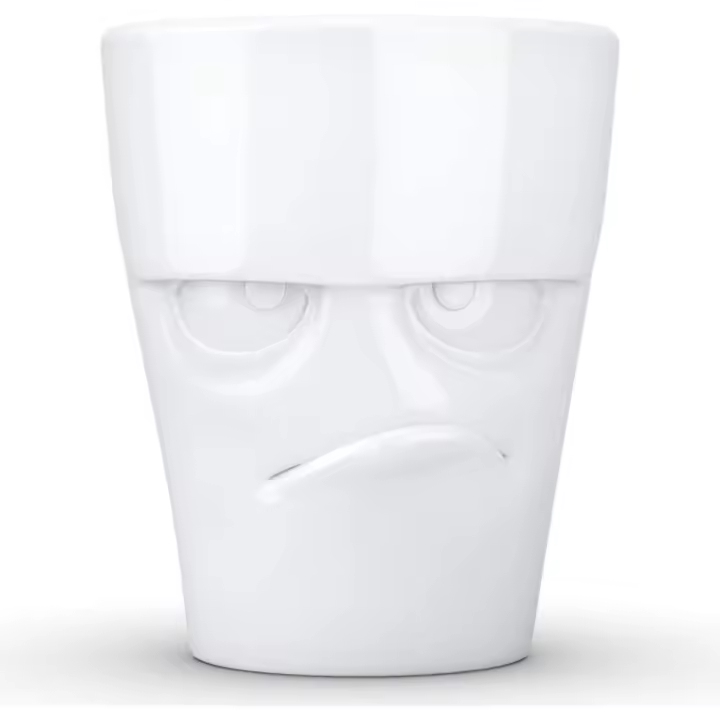 FIFTYEIGHT PRODUCTS - Taza de Cerámica Blanca Alemana con Caras Expresivas de Humor Seguro - 1