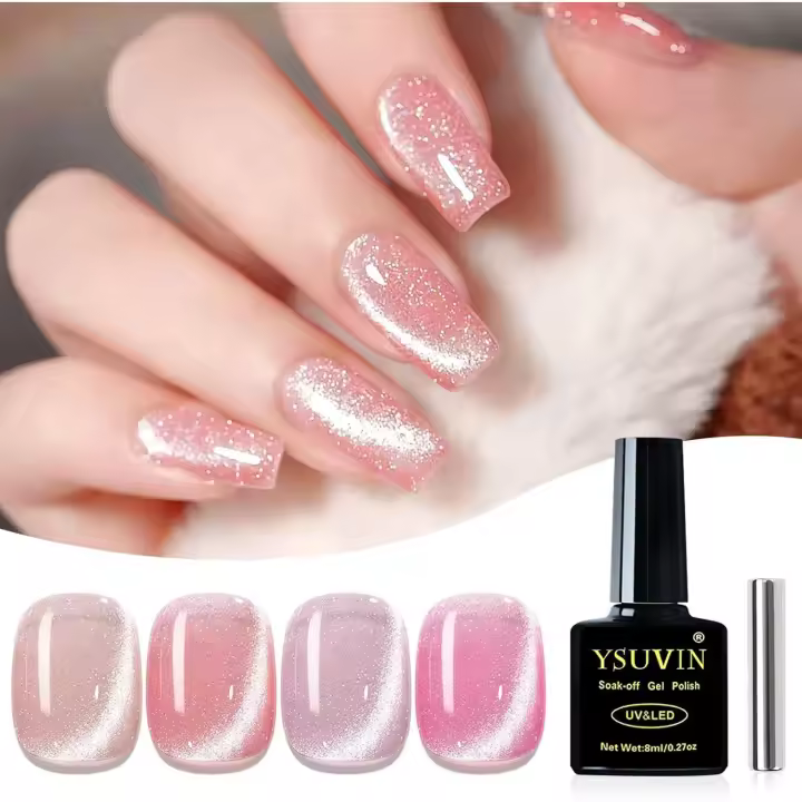 Esmalte Semipermanente, 6 Colores Rosa Nude​ Kit Uñas Semipermanentes, Pintauñas Semipermanentes Soak Off UV/LED Gel Uñas Diy Manicura Nail Art Set, 8ml - 1