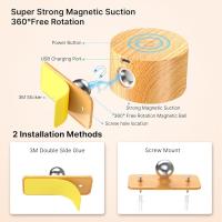 Lámpara de pared interior, carga por USB, 3 colores y 3 niveles de brillo, lámpara de pared inalámbrica de control táctil giratoria de 360 ° - details 0