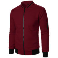 Chaqueta De Manga Larga Para Hombre Con Cuello Erguido Y Cremallera Estilo Casual Chaqueta De Patoche Con Patrón Cuadriculado - details 20