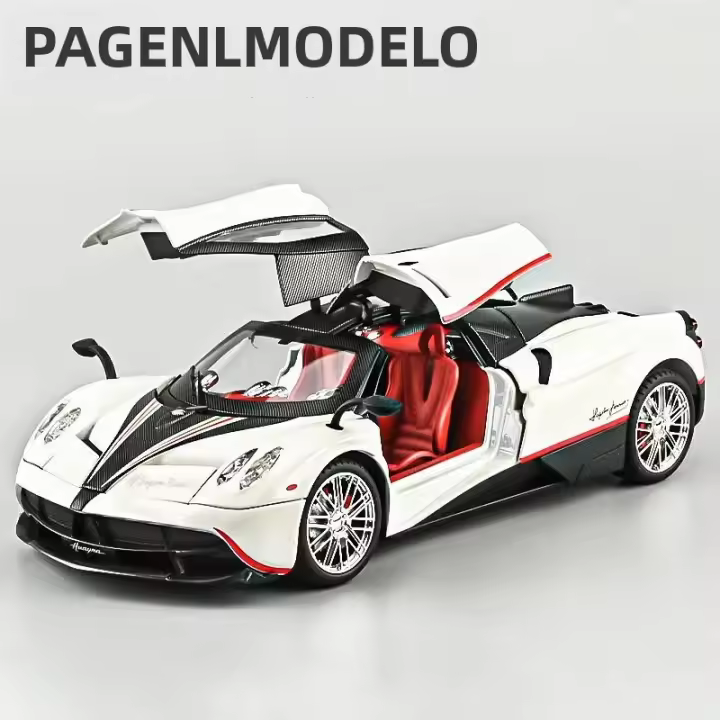 Modelo De Coche Supercar Pagani Huayra Dinastia 1:18 En Aleación De Metal Con Sonido Y Luz Vehículo De Juguete Colección Para Niños - 1