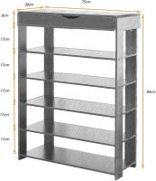DIY Zapatero de Madera con 5 Niveles Estantería Zapatero para hasta 20 Zapatos, 75x30x94cm, Organizador de Almacenamiento de Zapatos Multiuso, Teca - details 0