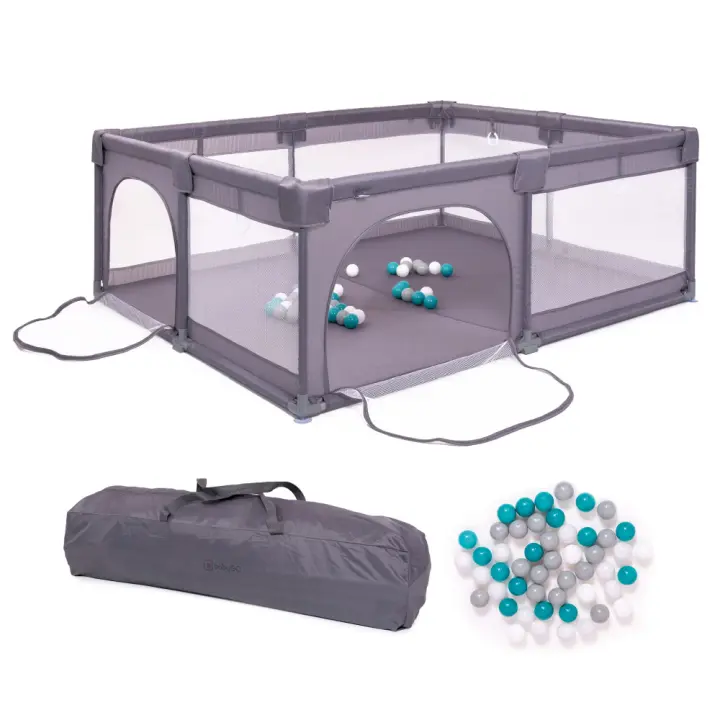 Parque 180 x 150 cm babyGO Playpark 48 Balls Grey - 1