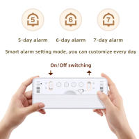 Reloj Digital Multifunción Con Ajuste De Luminosidad LED Mostrador De Cama Reloj De Alarma De Doble Modo Temperatura Y Humedad - details 3
