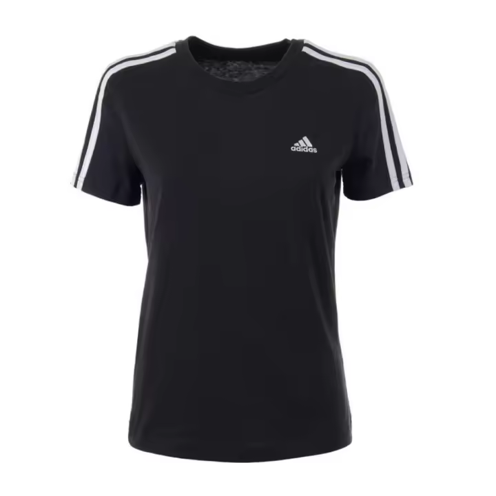 Camiseta Adidas Negra W Es T Con Rayas Gl0784 - 1