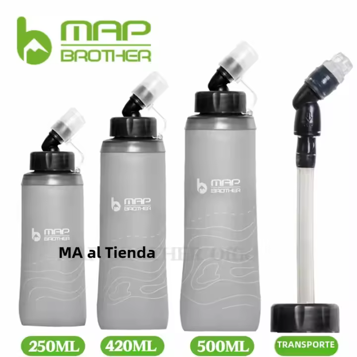 Botella De Agua MAP BROTHER S005 Suave De TPU 250ml 420ml 500ml Para Correr Con Funda Cinturón Chaleco Y Hielo Compatible Con Pack De Hidratación - 1