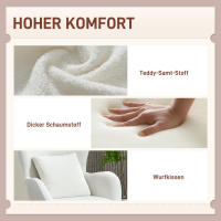 Sillón cecodadi con cojín lumbar, Sillón de Plush con almohadas de Madera, respaldo con mechón de romdos, Sillón reclinable para Salón, dormitorio - details 5