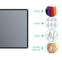 Portable projection screen with holes, outdoor projection screen, black frame, anti-glare, metallic gray, home use, 60-133 inches, 16:9 - details 8
