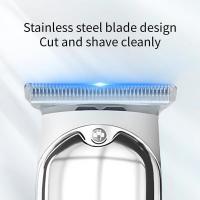 Cortapelos de acero inoxidable plateado para barberos profesionales e individuos para recortar todo tipo de cabello, barba, cuerpo/pecho, recortador inalámbrico recargable - details 6