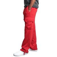 Pantalones De Cargo Para Hombre Ajuste Recto Deportivos Otoño Invierno Streetwear Sueltos De Algodón Con Múltiples Bolsillos - details 8