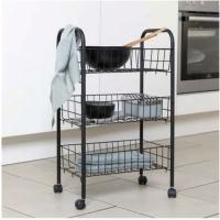 LILI HOME 🛒 Carro Metálico con Ruedas - 3 Estantes (38 × 26 × 62 cm) - Se arma rápidamente sin necesidad de herramientas complejas. Su diseño funcional, compacto y elegante lo convierte en una solución ideal para cocina, baño, oficina o dormitorio. - details 3