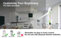 Luz De Techo Revestida Inteligente LED 6 Pulgadas 10W 1050 LM Luz Natural 5000K RGB Dimmable Por Alexa Y APP 16 Millones De Colores - details 1