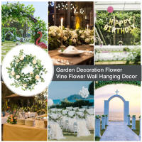 Vine Artificial De Eucalipto 180 Cm Flores De Rosa Gypsophila Para Decoración De Bodas Fiestas Navidad Guirnalda De Mesa - details 6