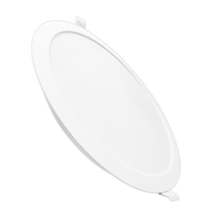 LED ATOMANT Downlight LED Panel Redondo 18W 220mm, Corte 190-205mm, Blanco Frío 6500K, 1650 lúmenes, Driver Integrado, Diseño Slim, Bajo Consumo, Ideal para Techo de Cocina, Baño, Pasillo, Oficina o Local Comercial, Montaje Empotrado