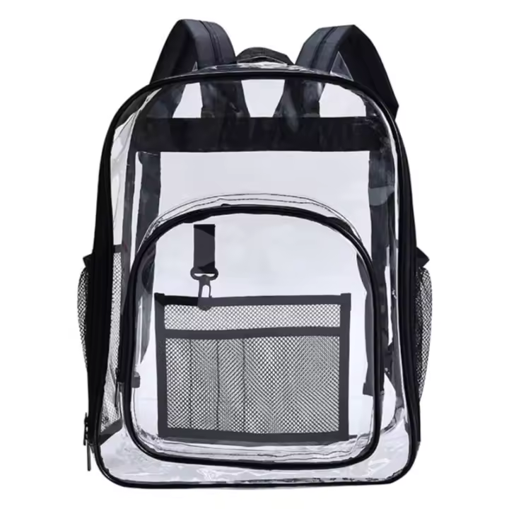 Mochila Transparente Impermeable Grande Para Niñas Y Niños Estilo Moderno Y Fashion Material PVC Con Cierre De Cremallera - 1