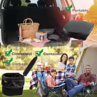 Inodoro Portátil plegable para Camping y Emergencias - Plástico Duro-ligero y fácil de Limpiar - details 6
