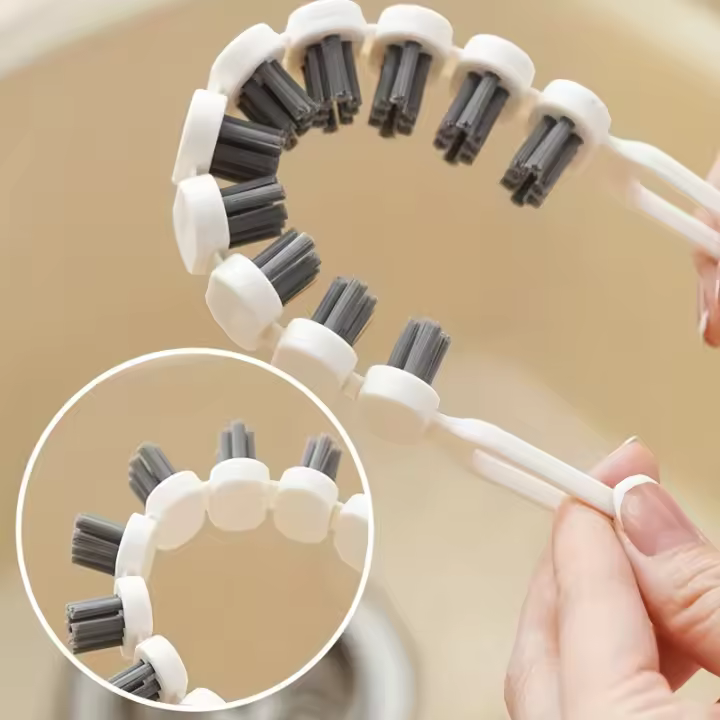 Cepillo De Limpieza Flexible 1pc Con Cerdas Suaves Para Rincones Multifuncional Compacto Y Conveniente Para Fregadero - 1