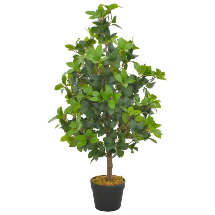 vidaXL Planta artificial árbol de laurel con macetero 90 cm verde - 1
