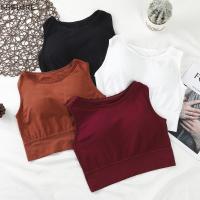 Sudadera Deportiva Para Mujer Sólida Yoga Top Con Almohadillas De Fitness Chaleco Activo Deporte Running Sportswear Transpirable Suave Y Cómoda - details 2