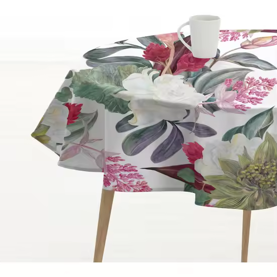 BL BELUM - Mantel redondo Diámetro 100 resinado antimanchas Modelo: 0318-105 Tejido 100% algodón resinado antimanchas (tacto no plastificado). - Mantel Elegante Made By BL BELUM - Mantel No traspasan Líquidos Made Spain - 1