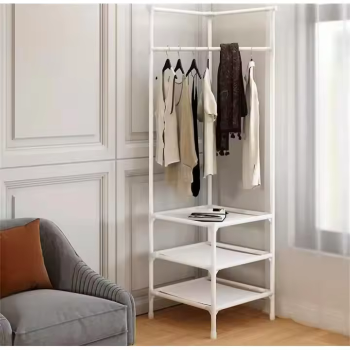 Perchero de pie de esquina y Zapatero Pared para Ropa  Estantería ropa estante zapato armario empotrado organizador  zapato armario empotrado organizador Vestíbulo - 1