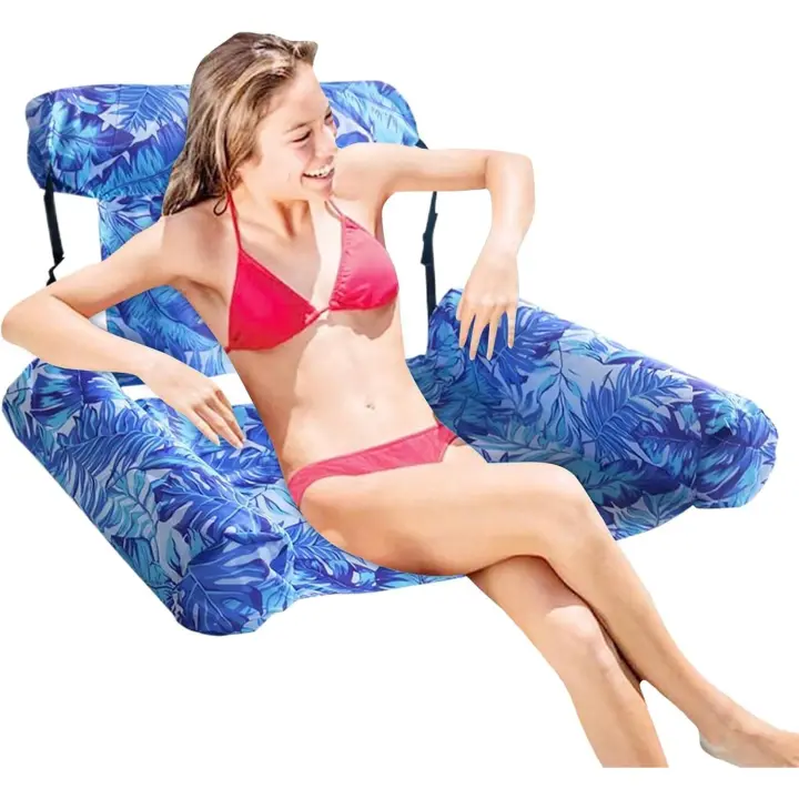 Flotador Tipo Hamaca para Piscina | Asiento De Piscina Portátil | Juguete Acuático Inflable Familiar para Vacaciones Playa Camping Pesca Río Lago Cumpleaños Y Jardín - 1