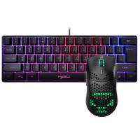 Teclado Y Ratón Gaming HXSJ V700 RGB 61 Teclas Sensación Mecánica Conjunto De Teclado Y Mouse Ergonómico Para Juego De Computadora - details 3