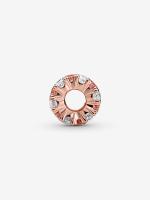 Pandora - Charm with Pink Brillo y Transparent-Baño de Gold Rose de 14K - details 0