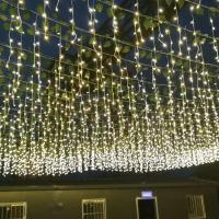 Luces De Cadena LED Para Cortina De Escarcha 4m Con Longitud Variable De 0.4-0.6m 220V Con Enchufe EU Decoración De Jardín Y Navidad Para Exterior - details 8