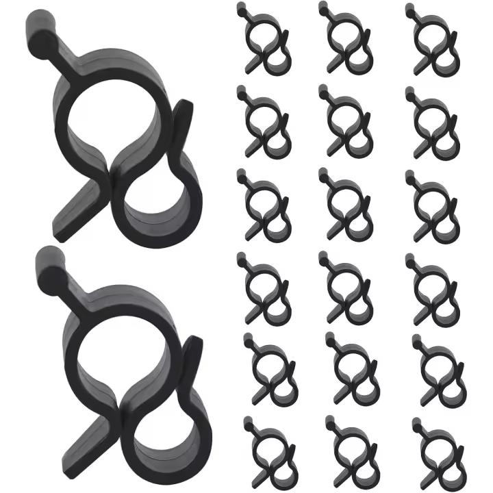20 ganchos para toldos de RV, ganchos para toldos de Camping, Clips, rieles de cortina, colgadores de canalones para colgar tiras de luces LED, Cables, luces de cadena - 1
